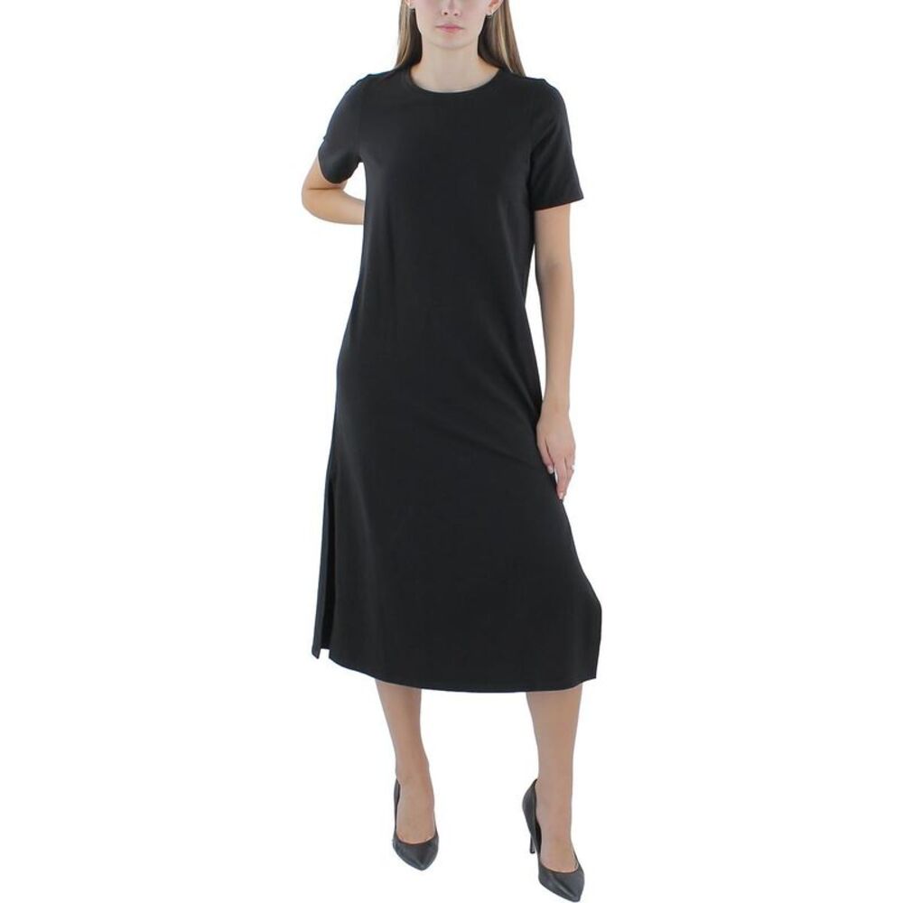 Eileen Fisher Black Short Sleeve Midi Dress